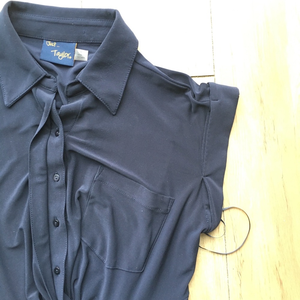 EUC Just...Taylor Navy Crop Jumpsuit Romper Pantsuit